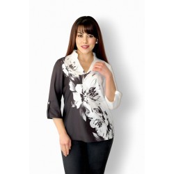 Елегантна блуза в черно и бяло