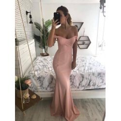 Розова официална рокля русалка